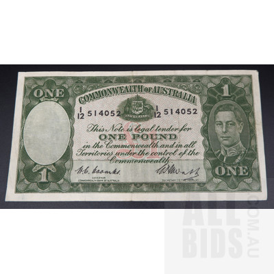 1949 Australia One Pound Banknote Coombs/Watt I 12 514052