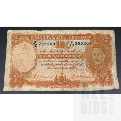 1939 Australian Ten Shillings Banknote Sheehan/MacFarlane