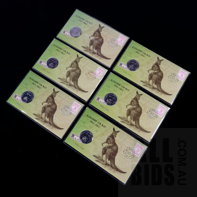 Six Limited Edition 2013 Kangaroo and Map Covers, M Counterstamp