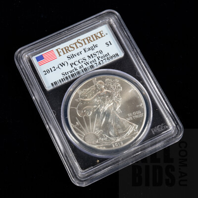 PCGS First Strike 2012 1oz Fine Silver $1 Silver Eagle