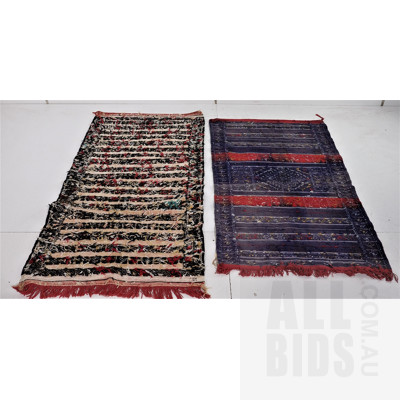 Two Small Hand Woven Wool Kilims