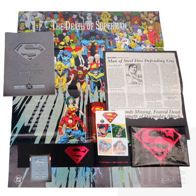 vintage Superman Memorial Set including Comic No 75 - Circa 1992