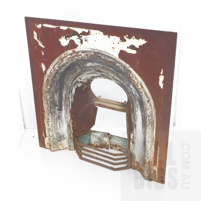 Vintage Cast Iron Fireplace with Surround