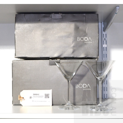 Twelve Boda Designs Martini Glasses in Original Boxes