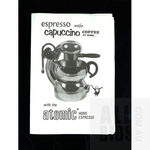 Retro Atomic Home Espresso Machine With Original Box and Manual, Ex Bon Trading Sydney