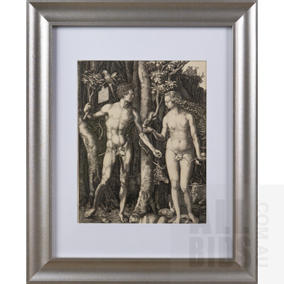 After Durer, Adam & Eve, Photo Mechanical Engraving, 25 x 30 cm