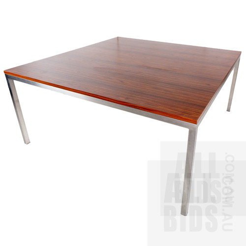 Large Retro Eames Style Table with Polished Chrome Frame and Laminex Top