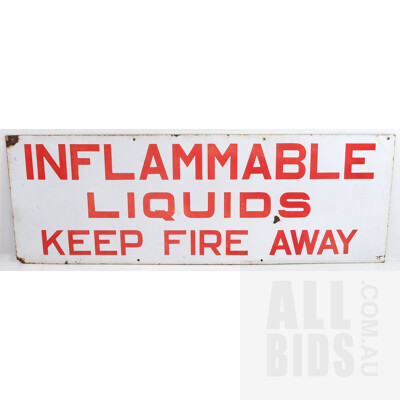 Vintage Metal Inflammable Liquid Sign