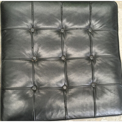 Replica Barcelona Black Leather Chair With Matching Foot Rest