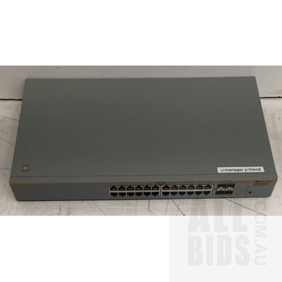 Allied Telesis (AT-8000GS/24) Stackable Gigabit Ethernet Switch w/ 4 x Combo SFP Ports