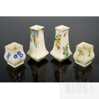 Four Vintage Royal Doulton Bud Vases, D54971, Marina D5480 and Two others