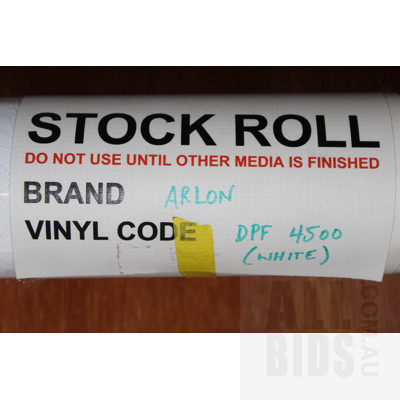 Two Aluminium Racks With Seven Rolls of Commercial Printable Banner Vinyl