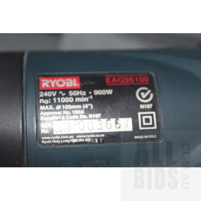 Ryobi 100mm Electric Belt Sander and 100mm Electric Angle Grinder