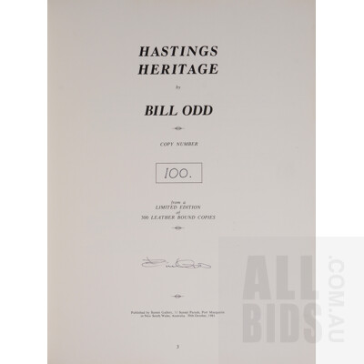 Bill Odd, Hastings Heritage, Sunset Gallery, Port Macquarie, 1981, Limited Edition 100/300, Signed by the Author, Leatherbound Hardcover