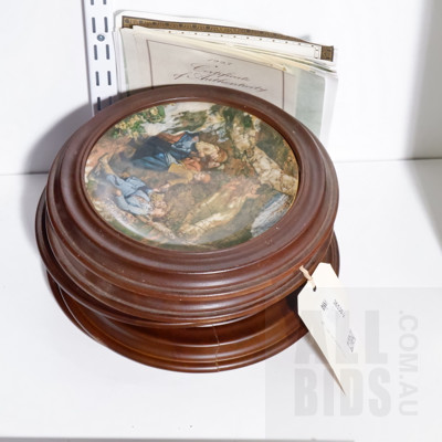 Three Bradex Tasmania Pottery Limited Edition Porcelain Plates of Historic Homes of the Macarthurs and Three Other Bradex German Scene Collector Plates All in Wooden Frames in Wooden Hanging Frames