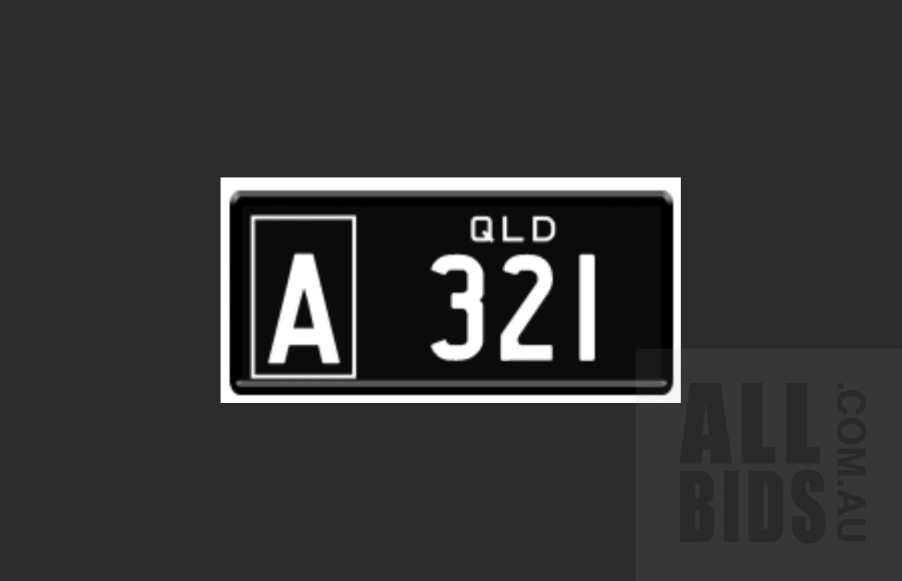 Queensland QLD Numerical A Number Plate A.321