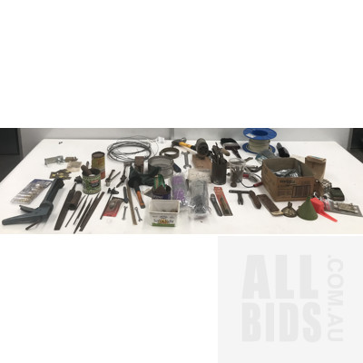 Assorted Tools Including Drill Bits And Files