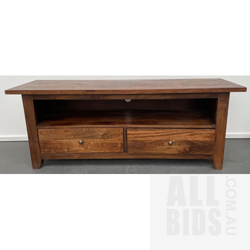 Solid Timber Entertainment Unit And Solid Timber Coffee Table