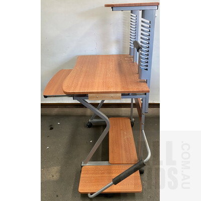 Multi-Level Laminate Wood Desk