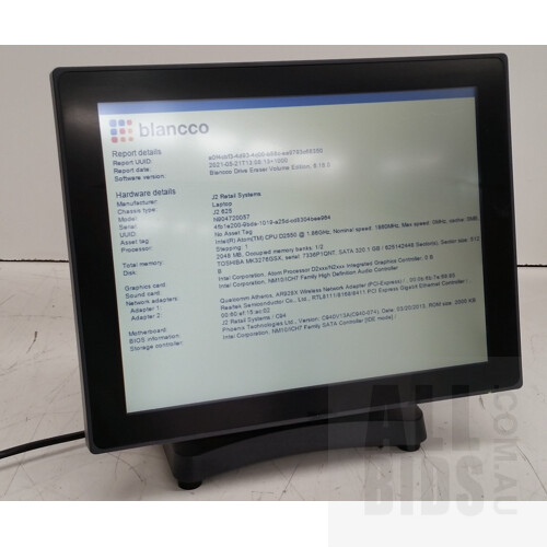 J2 Retail Systems 625 Integrated Touch Screen Point of Sale AIO