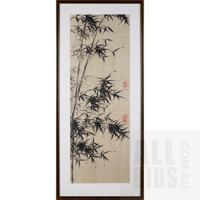 Chinese Painting of Bamboo, Ink on Paper