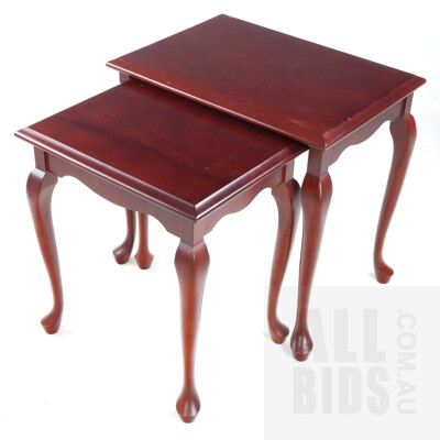 Vintage Advance Furniture Nesting Tables with Cabriole Legs 