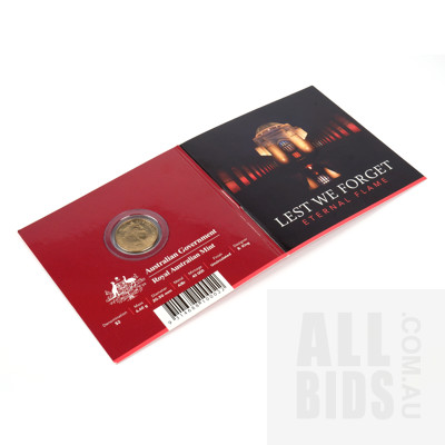 2018 Lest We Forget Eternal Flame Coloured $2 in Card