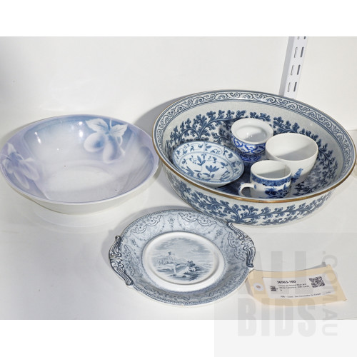 Group of Various Blue and White Ceramics, 20th Century