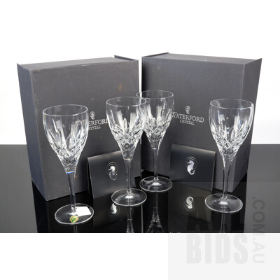 Two Pairs Waterford Crystal Wine Glasses in Original Gift Box