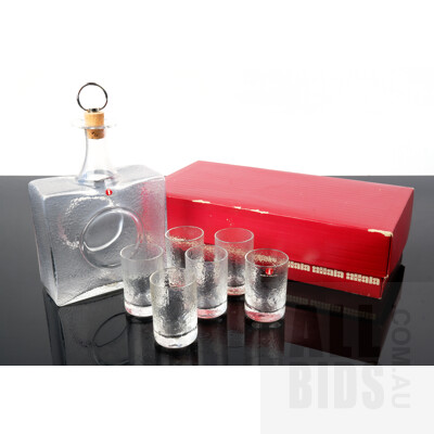 Iittala Decanter Set with Six Shot Glasses in Original Box