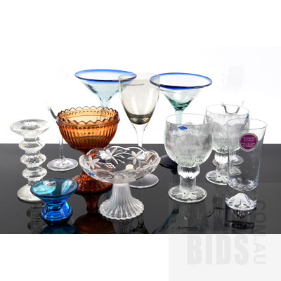 Collection Quality Stemware and Glassware Including Iittala Votive, Iittala Mariskooli Goblet, Pair Nuutajarvi Goblets and More