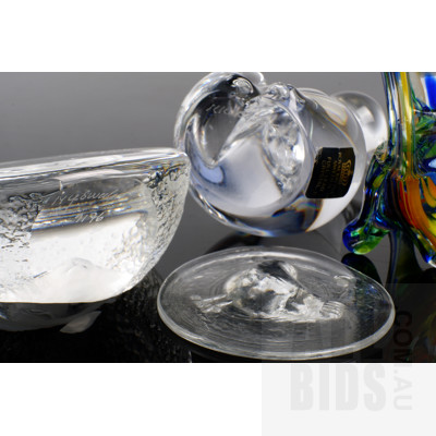 Matt Jonasson Cat Glass Paperweight, Royal Krona Crystal Cat Figure, Another Hand Blown Art Glass Cat and More