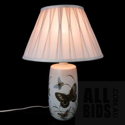 Royal Copenhagen Ceramic Table Lamp with Butterfly Themed Decoration