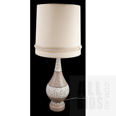 Large Retro Table Lamp with Mosaic Motif with Original Shade