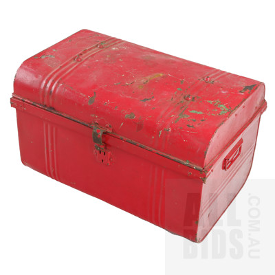 Vintage Painted Tin Travel Trunk