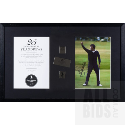 Framed and Signed Tribute to Seve Ballesteros' Record Breaking British Open Victory