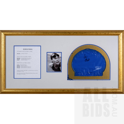 Framed Tribute to Susie O'Neill Featuring Signed Swimming Cap