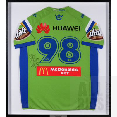 Framed and Signed 2018 Canberra Raiders Jersey Number 98