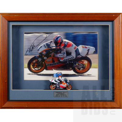 Farewell to a Champion - Framed and Signed Highlight and Figurine of Grand Prix World Champion Mick Doohan