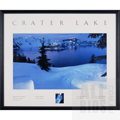 Framed Reproduction Print Titled Crater Lake