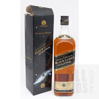 Johnnie Walker Black Label Old Scotch Whisky Millennium Edition Aged 12 Years 1 Litre