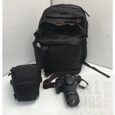 Canon EOS 700D DSLR With Lowepro Case And Lowepro Backpack