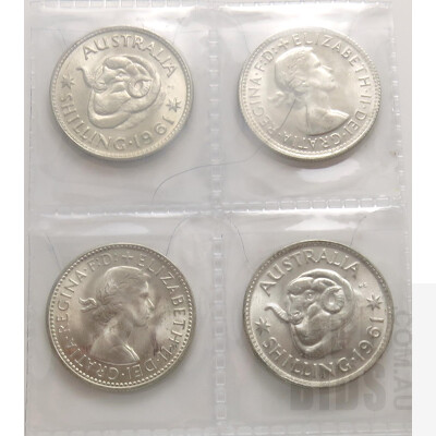 Australia: Silver Shillings 1961 (x4)