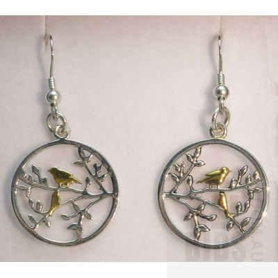 Sterling Silver & 18ct Gold Plated Earrings