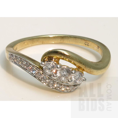 18ct Gold-plated Sterling Silver CZ Ring