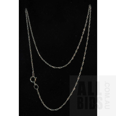10ct White Gold Chain - Fine Double Links