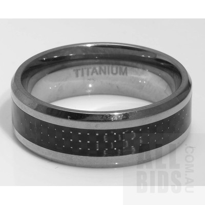 Titanium Ring, with Carbon Fibre Insert