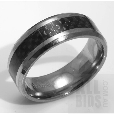 Titanium Ring, with Carbon Fibre Insert