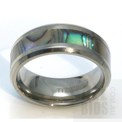 Titanium Ring, with Paua Shell insert
