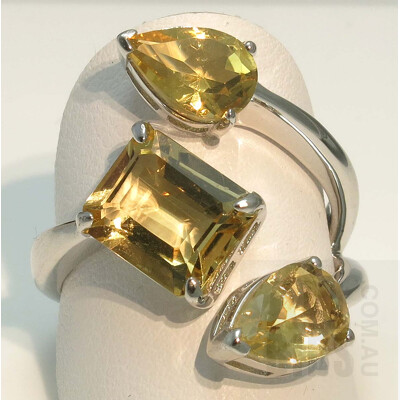 Dramatic Sterling Silver Citrine Ring